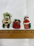 Lot of 3 Vintage Goofy Brooches