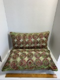 Pair of Pier 1 Green and Red Decorative Pillows