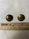 Lot of 2 WW2 US Army Enlisted Collar Insignia Pins