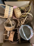 Box Lot of Assorted Small Baskets