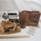 Vintage Akron Lamp Co Diamond Self Heating Iron with Box, Instructions and Accessories