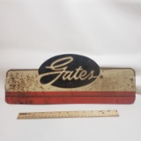 Vintage Gates Tires Rusty Patina Metal Sign