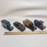 Lot of 5 Diecast Toy Trucks and Police Car