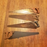 Lot of 4 Vintage Hand Saws