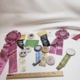 Lot of Fair and Tractor Show Ribbons and Buttons