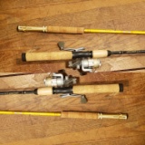 Lot of 4 Rods with 2 Reels - Pflueger and Pinnacle