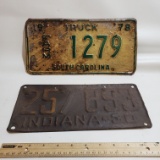 Lot of 2 Vintage License Plates