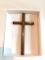 Beautiful Magnetic Wooden Cross with Brass Accent in Box