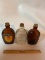Vintage Lot of 3 Glass Log Cabin Syrup Bottles