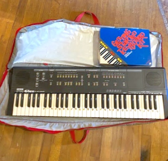 Vintage Suzuki PK-61ex PCM Midi Keyboard with Key Board Starter Books & Carrying Case