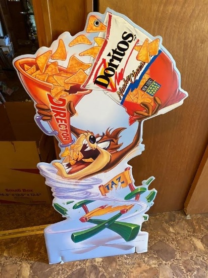 Large Advertisement Poster Board Of Taz Manian Devil With Doritos Chips Bag