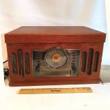 Crosley Turntable, CD Player & Radio in Wooden Cabinet