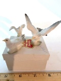 Vintage Bone China Miniature Figurines Sea Gulls in Box