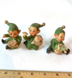 Vintage Lot of 3 Ceramic Elf Figurines