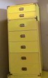 Mid-Century Color-mate Banana Yellow Chest with Brass Handles