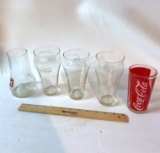 Lot of Vintage Coke Glasses and One 7Up Glass