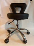 Rolling Shop Chair with Black Seat