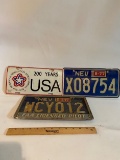 Lot of 3 Various License Plates