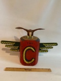 Hand Crafted & Painted Wooden Folk Art Eagle