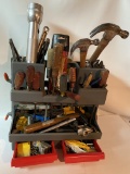 Vintage Tote with Tools, Drawers, Flash Light Screwdrivers, Hammers, Wrenches