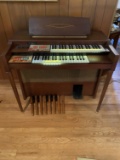 Vintage Thomas HealthKit Electronic Organ with Stool, Instructions Booklet, Music Notes & Books