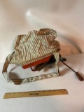 Vintage Grass Seed Spreader with Cloth Bag and Handle