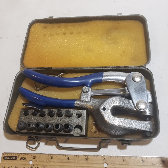 Power Punch Tool in Metal Storage Box