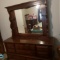 Vintage Dresser with Solid Wood Lighted Mirror Shelf Top