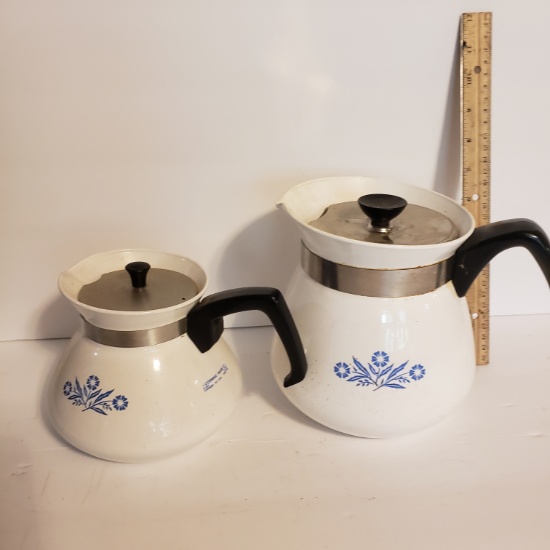 Corning Ware 6 Cup and 2 Quart Coffee Pots