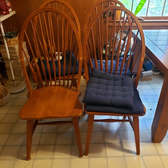 Lot of 4 Wood Dining Chairs
