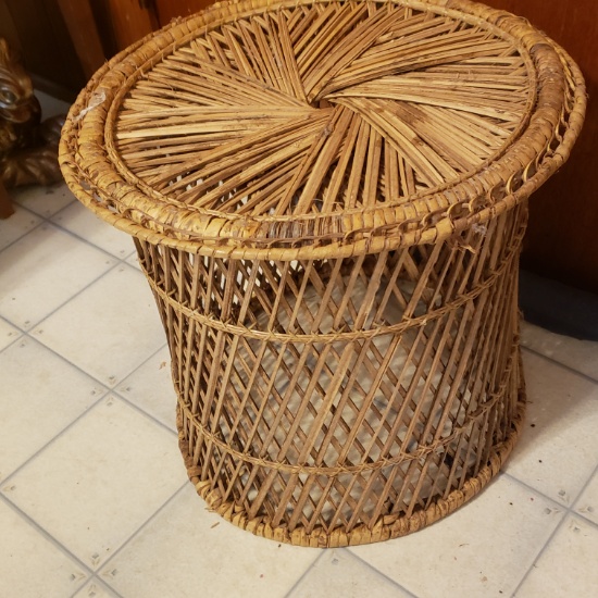 Vintage Wicker Side Table
