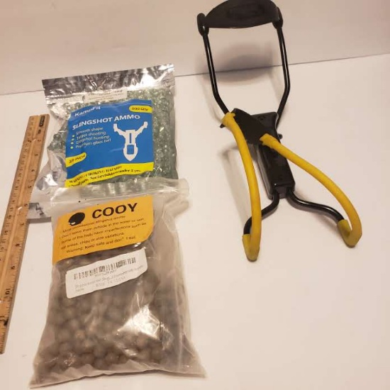 Powerline Slingshot with 2 Bags of Ammo