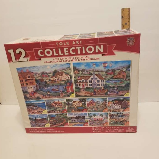 New in Box Folk Art Puzzle Collection