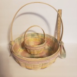 Coordinating Set of Longaberger Signed Pastel Baskets