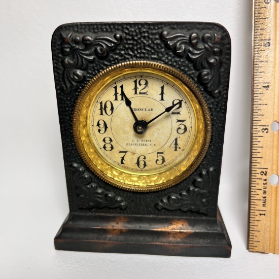 Heavy Cast Ironclad Antique Alarm Clock by J. L. Built Blackville, S.C. The Western Clock Co.