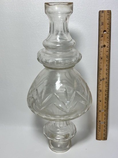 Early Thick Glass Oil Lamp Shade