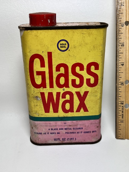 Vintage Glass Wax Can