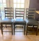 Set of 3 Wooden Barstools with Leather Seating