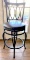 Metal Swivel Barstool with Leather Seating