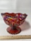 Vintage LE Smith Iridescent Red Compote