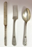 1960's Imperial Silver Plate Youth Flatware Set with Clown Holding a Balloon