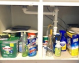 Cabinet Lot of Cleaning Supplies and More