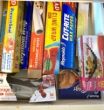 Drawer Lot of Tinfoil, Baggies, Wax Paper, and More