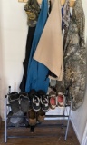 Corner Lot with Shoe Rack, Shoes, Jackets and More