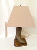 Western Lamp Made with Real Childs Boot - Works