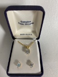 Cubic Zirconia Necklace and Earrings Set