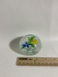 Hand Blown Floral Paper Weight