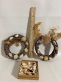 Small Seashell Wreaths and Decorated Seashells