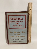 Vintage Esso Hall Restaurant Menu Corry Pennsylvania