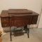 Antique New Home Sewing Machine Cabinet with Cast Iron Base